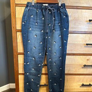 NWT Mickey Mouse Denim Jogger Pants